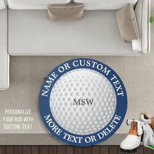 Vista 4 de Alfombras personalizadas, pelota de golf, nombre de golfista personalizado, alfombra de club de golf personalizada con logotipo de foto, texto