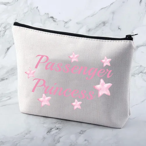 Vista 4 de MNIGIU Bolsa de cosméticos divertida para novia, bolsa de maquillaje de princesa para pasajeros, regalo de princesa, Pasajero Princesa, Multiusos