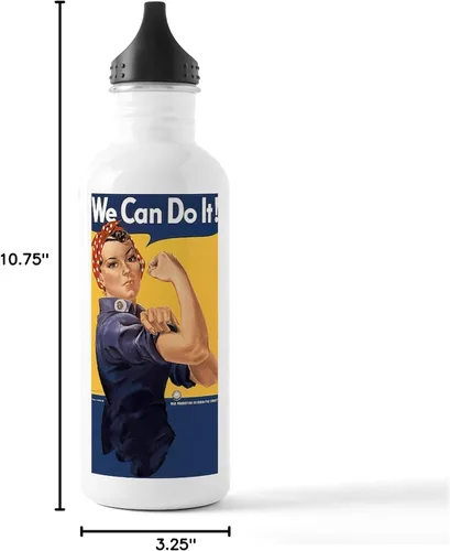 Vista 6 de CafePress We Can Do It_Y - Botella de agua de acero inoxidable (1 botella de agua de 34 onzas)