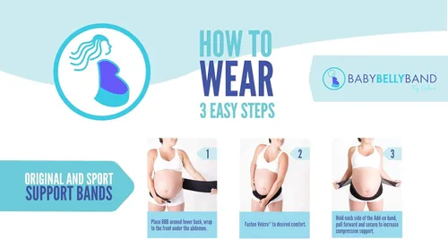 Vista 3 de CABEA Babybellyband - Cinturón de maternidad 2 en 1 original para embarazo, ajustable para embarazo y posparto que proporciona alivio y apoya