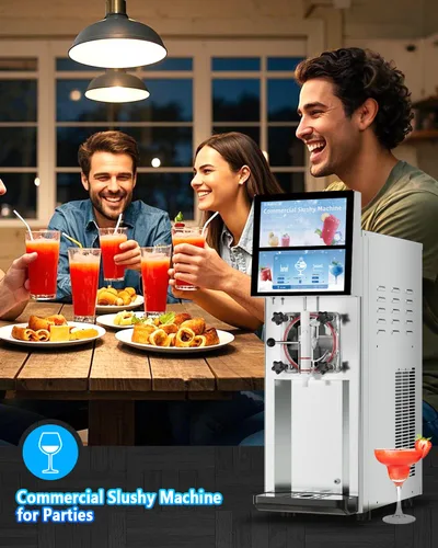 Vista 6 de Máquina de granizado comercial de 18 minutos, primer lote de 3.2 galones de capacidad, máquina de margarita 4-6.6 galones por hora, máquina