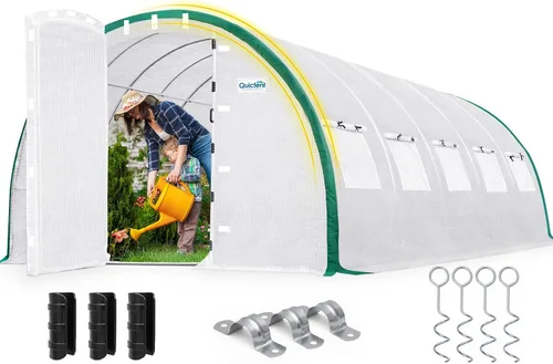 Vista 10 de Quictent - Invernadero túnel para exteriores con 2 puertas con bisagras de Verde