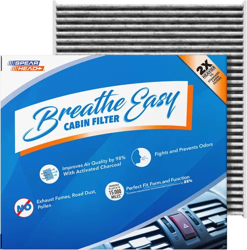 Vista 44 de Spearhead Odor Defense Breathe Easy - Filtro de cabina para AC y calentador Compatible con Chrysler 200 2015-17, Cherokee 2014-18 como OEM Hasta