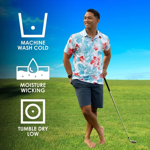Vista 5 de YATTA GOLF - Camiseta polo de golf de alto rendimiento para hombre