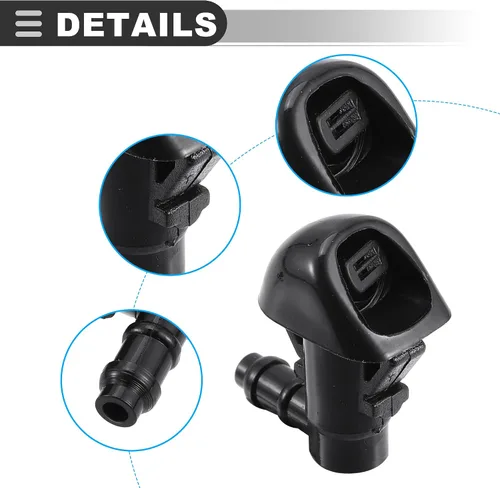 Vista 4 de Motoforti Boquilla para limpiaparabrisas delantero, para Honda Pilot 2009-2015, plástico, negro, 1 par