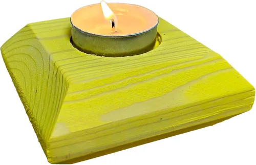 Vista 7 de Portavelas de madera para velas de té, 3.5 pulgadas, decoración del hogar de mesa (vela no incluida) (1, azul, barco)