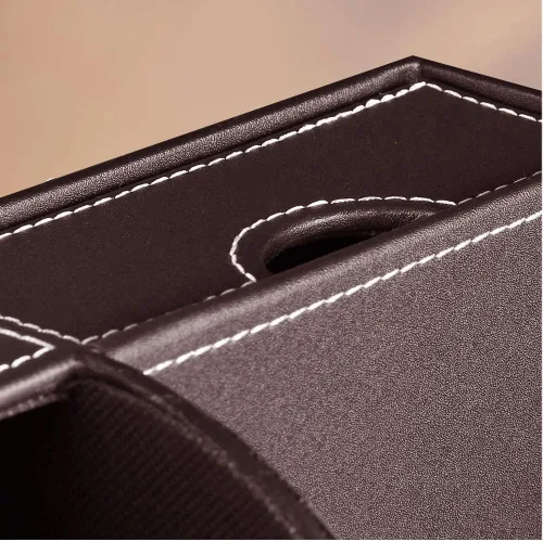Vista 7 de Organizador de escritorio, organizador de escritorio de piel sintética y accesorios, suministros de oficina, almacenamiento multifuncional con 6