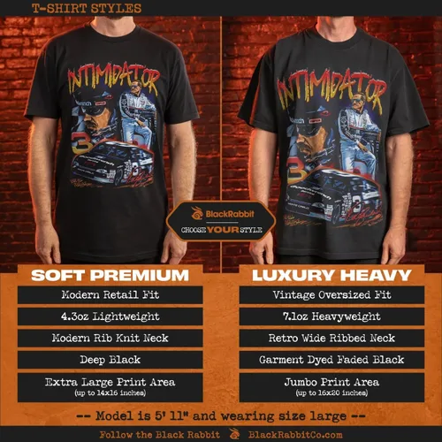 Vista 2 de Black Rabbit 90s Racing Intimidator Earnhardt Raise Hell Praise Dale Retro Camiseta unisex