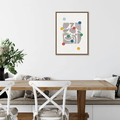 Vista 6 de Amanti Art Framed Canvas Wall Art 24x18 Retro Dots and Paper by THE MIUUS STUDIO, Framed Wall Art Canvas, Abstract Artwork, Traditional Decor
