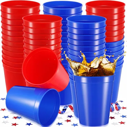Vista 29 de Yungyan Paquete de 12 vasos de plástico reutilizables de 16 onzas, 4