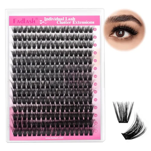 Vista 66 de Extensiones de pestañas individuales de 120 unidades, racimos de pestañas con rizado D, bandeja de longitud mixta, extensiones de pestañas