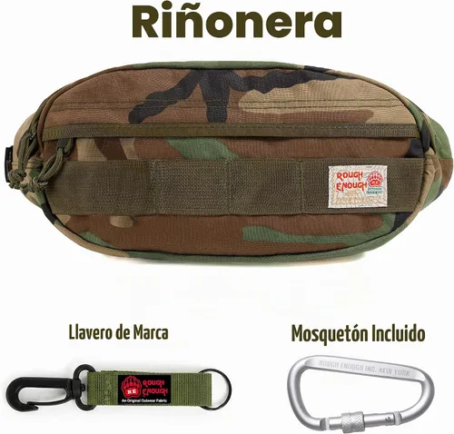 Vista 9 de Rough Enough - Riñonera cruzada para hombre, Camo, Riñonera de camuflaje militar
