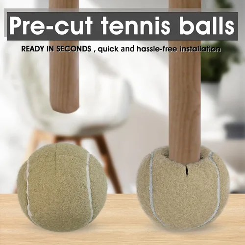 Vista 3 de LITIAN Paquete de 4 pelotas de tenis precortadas para caminantes, pelotas antideslizantes resistentes con almohadillas de fieltro para caminantes