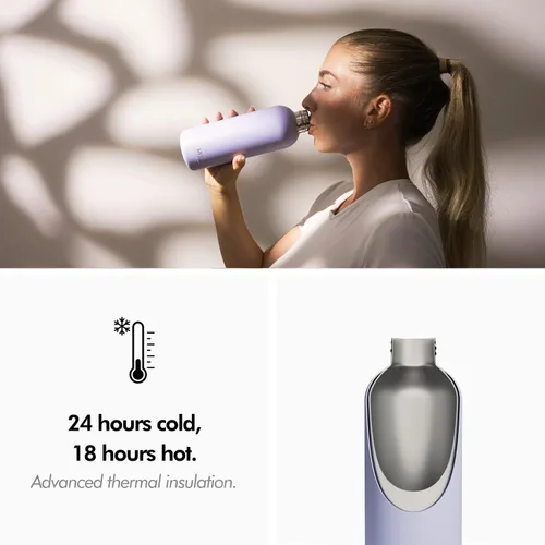 Vista 3 de [Usado] KIVY Stainless Steel Insulated Water Bottle 16oz Leak Proof BPA-Free Metal Water Bottle - Slim water bottle no straw - Blue water bottle