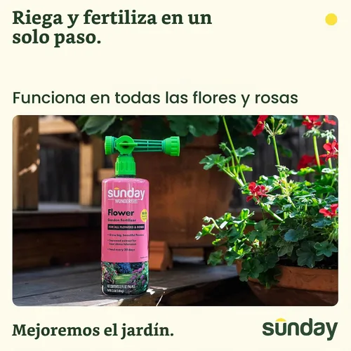 Vista 2 de Sunday Wonderfert Liquid Flower Food, Bloom Booster for Roses, 2 Pack
