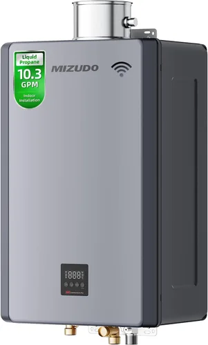 Vista 11 de MIZUDO Calentador de agua sin tanque de gas natural de 120,000 BTU, máximo