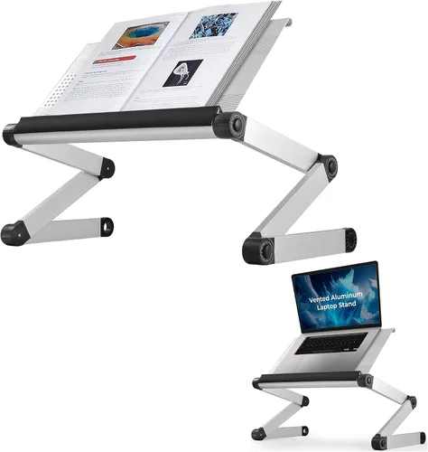 Vista 11 de Escritorio portátil y ajustable, ideal para libros. ergonómico. Color Plata