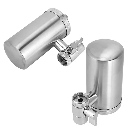Vista 6 de UF - Filtro de agua para grifo de acero inoxidable, doble salida para fregadero de cocina, purificador de grifo con filtración de 7 etapas, núcleo