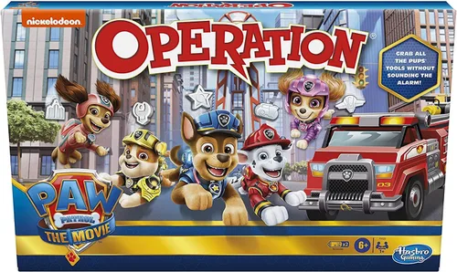 Vista 2 de Operation Game: Paw Patrol The Movie Edition Juego de mesa para niños de 6 años en adelante, juego de Paw Patrol de Nickelodeon para 1 o más