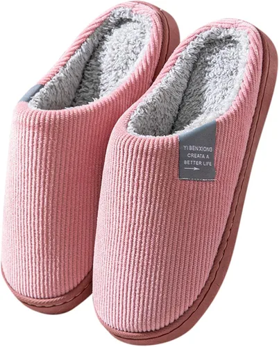 Vista 4 de NOLDARES Pantuflas de felpa con espuma viscoelástica, mullidas, antideslizantes, para mujer, de piel para interior, planas, para mujer