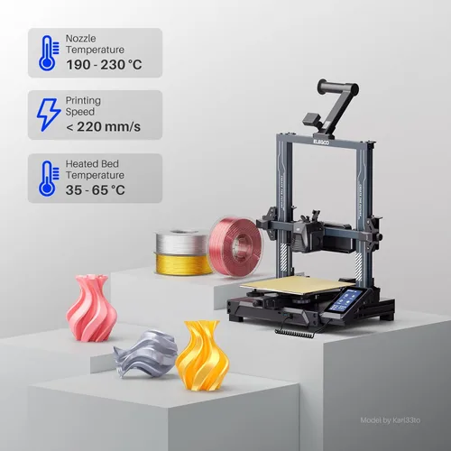 Vista 6 de ELEGOO Silk PLA Filament 1.75 mm Silk Blue Violet 1 kg, Shiny Metallic 3D Printer Filament PLA with High Dimensional Stability, 1 kg Spool for Most