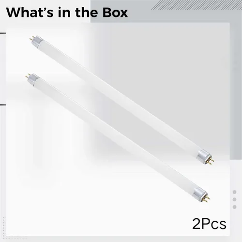 Vista 2 de 2-Pack T5 8W UVB 5.0 Reptile Light, 5% UVBs and 30% UVA Output, 11.9 in / 30.1 cm Reptile Lamp Tube, Fluorescent UVB Bulb, Basking Light for Bearded