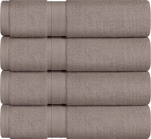 Vista 13 de Towel and Linen - Juego de toallas Mart color borgoña, 2 toallas de baño, 2 toallas de mano y 4 paños de 2 capas de baja torsión de 600 GSM, hilado