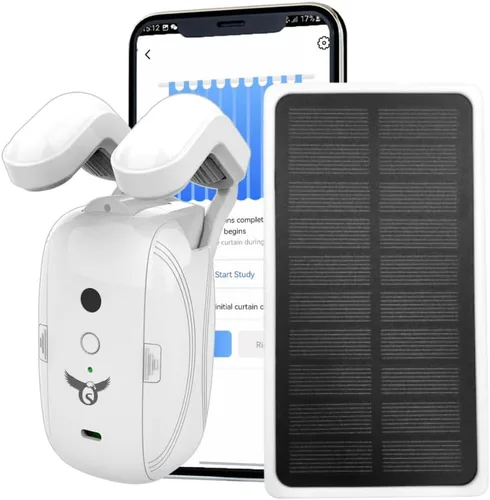 Vista 3 de Osprey - Cargador de panel solar para abridor de cortinas inteligente: rendimiento mejorado, fácil operación, soporte para carga con poca luz