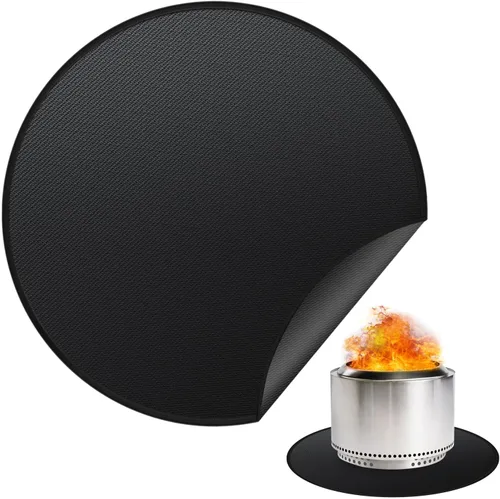 Vista 8 de Tapete para Fogata de 19.5" para Solo Stove Mesa, Tapete Redondo Impermeable al Aceite y Agua para Debajo de la Fogata de Mesa, Tapete Portátil