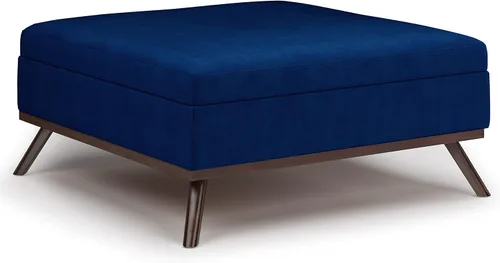Vista 21 de SIMPLIHOME Owen - Otomana cuadrada con aspecto de lino de 36 pulgadas de Natural