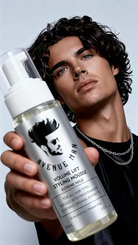 Vista 6 de Avenue Man Volume Lift Styling Mousse Extreme Hold - Espuma para el cabello de 5.07 onzas con aceite de argán, proteína de seda y vitamina E