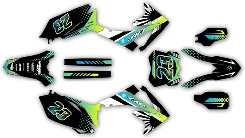 Vista 7 de Kit de gráficos para Honda CRF250R 2010-13 y CRF450R 2009-2012 Serie FH Roja 16 Mil-Dirt Pit Bike Adhesivos de Motocicleta, Pegatina de Carreras