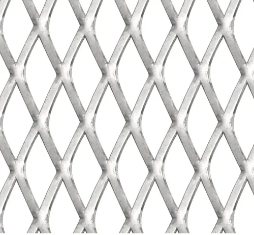 Vista 3 de Panel de malla metálica expandida de acero inoxidable 19.7x19.7 pulgadas Plateado-A