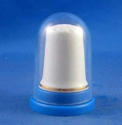 Vista 3 de Dedal coleccionable de porcelana de porcelana - Emblema nacional de Estados Unidos - con caja abovedada