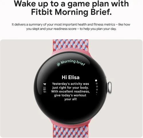 Vista 7 de Google Pixel Watch 3 (41mm) Modelo más reciente - Reloj inteligente Android - Caja de aluminio negro mate - Banda Obsidian - LTE (reacondicionado)