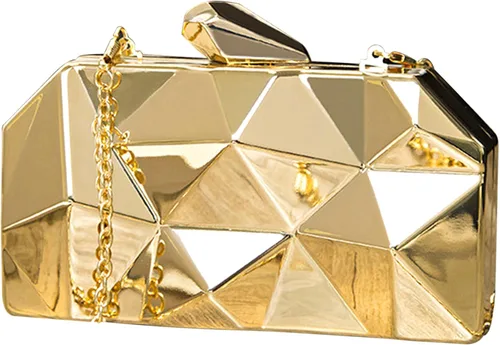 Vista 26 de Reberomantic - Bolso de mano para mujer con patrón de celosía, geométrico, con cadena, tipo clutch para la noche