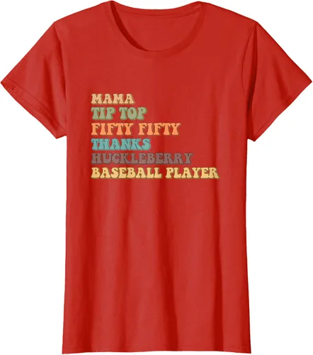 Vista 53 de Mama Tip-Top Fifty Fifty Thanks Huckleberry - Camiseta de béisbol, Negro