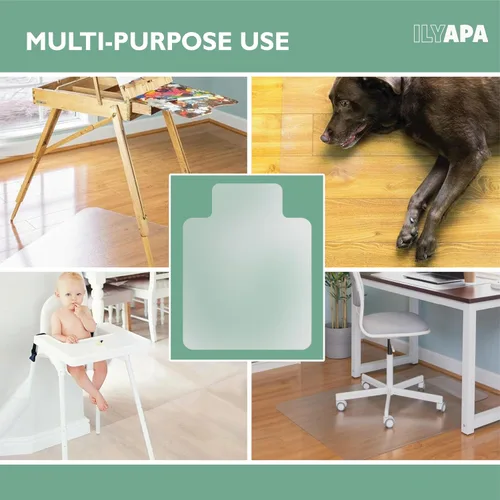 Vista 6 de Ilyapa - Tapete transparente para silla de oficina, escritorios y suelos de madera dura