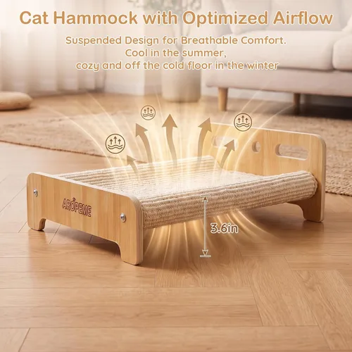Vista 2 de Large Sisal Cat Scratcher Bed, Cat Scratching Lounge for Indoor Cats