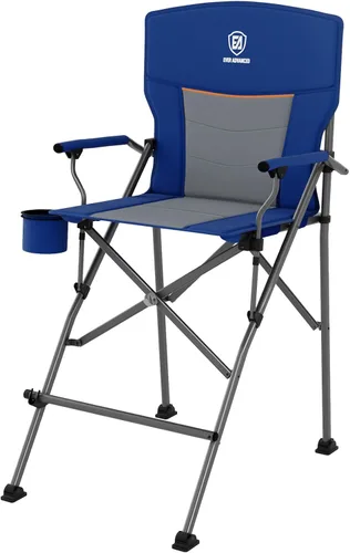 Vista 12 de EVER ADVANCED Silla alta de director con portavasos de 31", Silla plegable a altura de barra para acampar, deportes con bolsa de transporte