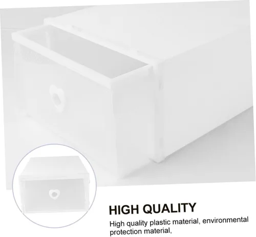 Vista 4 de BESPORTBLE Caja de almacenamiento de zapatos gruesos de alta capacidad, 3 piezas, tipo cajón de plástico, diseño de ranura para zapatos de tacón
