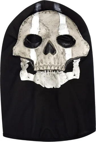 Vista 5 de Máscara facial completa unisex de calavera fantasma, cosplay, Halloween, MW2, máscara facial de fantasma aterrador, pasamontañas