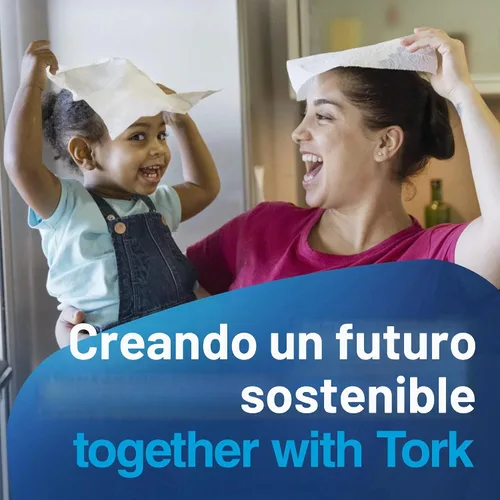 Vista 4 de Tork HB9201 Rollo de toallas perforadas de tamaño conveniente blanco, certificado compostable, 30 x 120 toallas