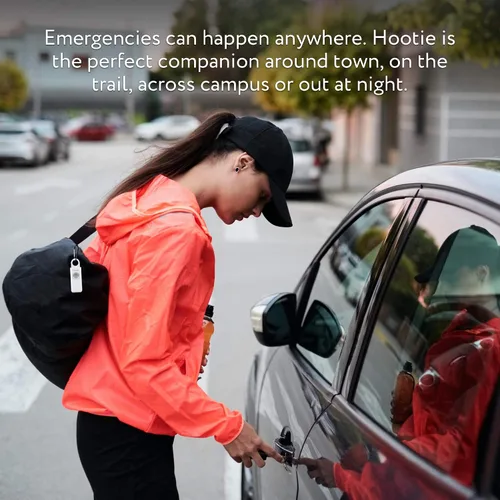 Vista 5 de Hootie Llavero de alarma personal para mujeres, hombres y niños, sirena de seguridad de mano, menta, blanco, lavanda y negro (paquete de 8)