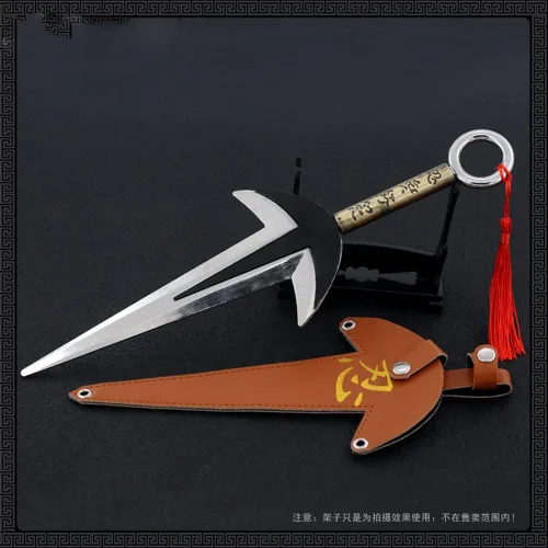 Vista 6 de QIDUDZ Namikaze Minato Kunai Yondaime, modelo de arma de 11.81 pulgadas, figura de acción de juguete de espada de metal ninja para regalo de niños