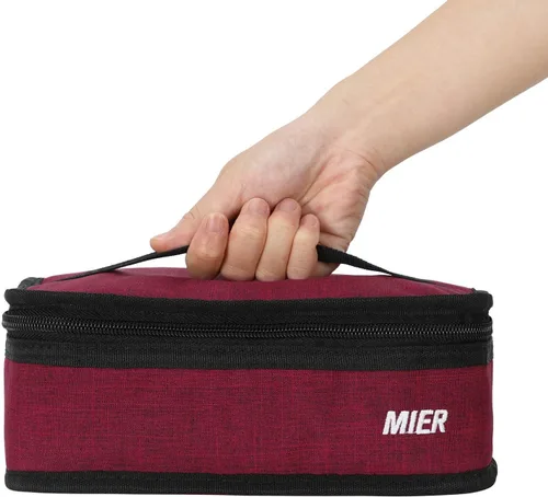 Vista 4 de MIER Bolsa térmica portátil con aislamiento térmico mini bolsa de almuerzo
