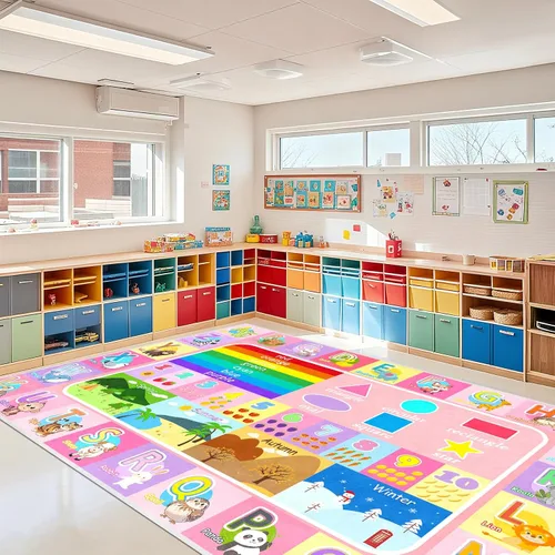 Vista 17 de Alfombra infantil para sala de juegos, dormitorio, 2.5 x 4 pies, alfombra educativa ABC para aula, guardería, alfombra antideslizante de aprendizaje