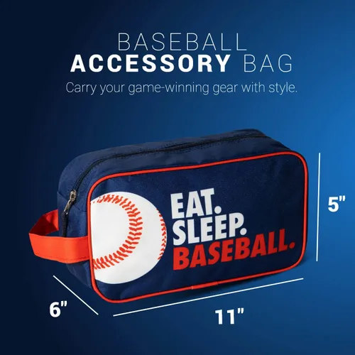 Vista 2 de ChalkTalkSPORTS Bolsa de accesorios de béisbol Kit de bolsa de viaje Dopp Eat Sleep Baseball