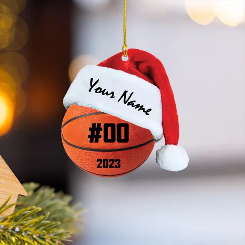 Vista 6 de Adornos de baloncesto personalizados, adorno de Navidad de baloncesto, adorno de automóvil, adorno de jugador de baloncesto personalizado, adornos