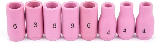 Vista 7 de Piezas de la antorcha de soldadura, 53 unids tig soldadura antorcha cuerpo partes gas lente boquilla boquilla kit taza para WP-9 20 25